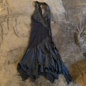 Stunning Navy Blue, Silk, Bebe Dress.